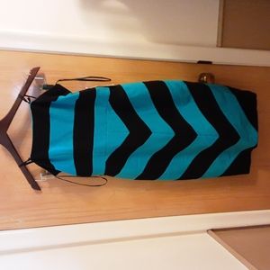 Nue by Shani Black and Turquoise sleeveless dress size 4